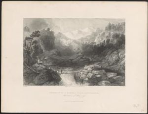 Crossing by a sangha, near Jumnootree : mountains of Himalaya