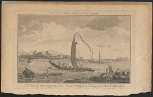 A view of Otaheite with several vessels belonging to that island.